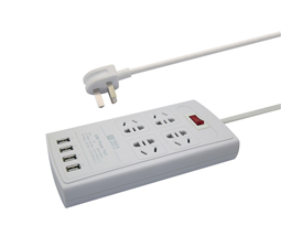4 Ways Power Extension Socket with 4 USB Charging Ports